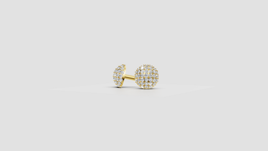 STELE DIAMOND BALL EARRINGS