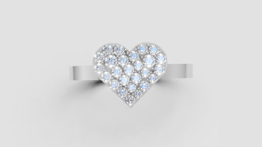 STELE DIAMOND HEART RING