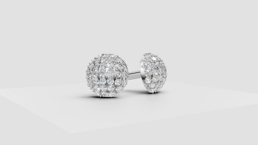 STELE DIAMOND BALL EARRINGS